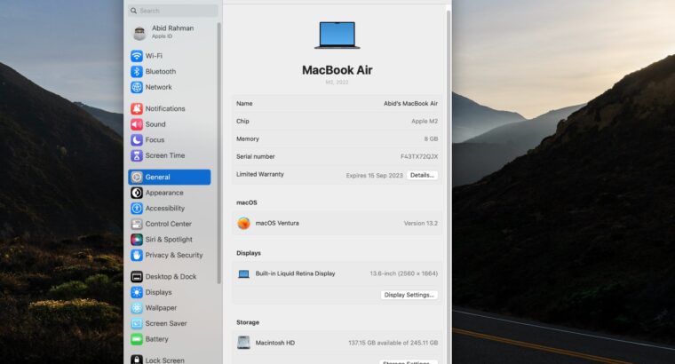 Apple MacBook Air M2 13.6 Midnight